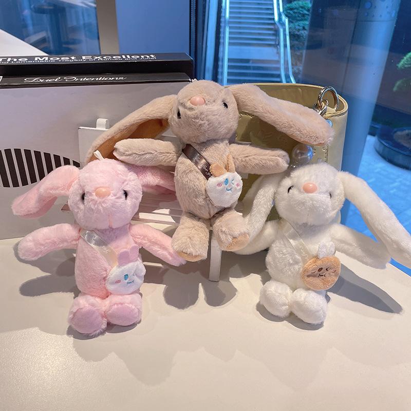 15cm Rabbit Keychain Pendant Doll Plush Toy  Mini Couple Backpack Pendant Doll Keychain