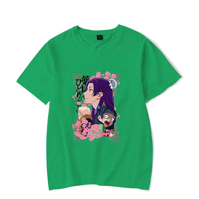 

Новая смешная аниме футболка унисекс с коротким рукавом, круглым вырезом, летняя, повседневная, с принтом «Дневники аптекаря», топ-футболка 4XL