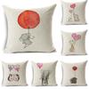 Modern Minimalist Balloon Animal Linen Pillowcase Elephant Hedgehog Giraffe Pattern Pillowcase