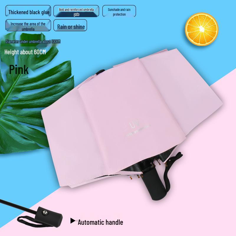 Premium Automatic Anti-UV Folding Umbrella with Dual-Use Sun and Rain Protection and Customizable Logo.