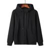 Heavyweight Black Fleece-Lined Hooded Zip-Up Cardigan Jacket