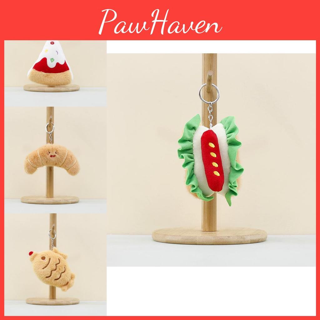 Fun Hamburger Plush Keychain Cute Food Inspired Stuffed Toy Perfect For Decor Home