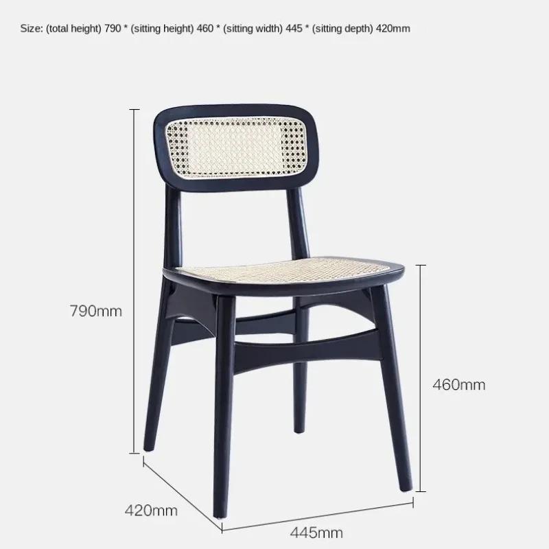 Nordic Wooden Rattan Dining Chairs Kitchen Living Room Armchair Dining Chairs Modern Ergonomic Cadeira Home Furniture