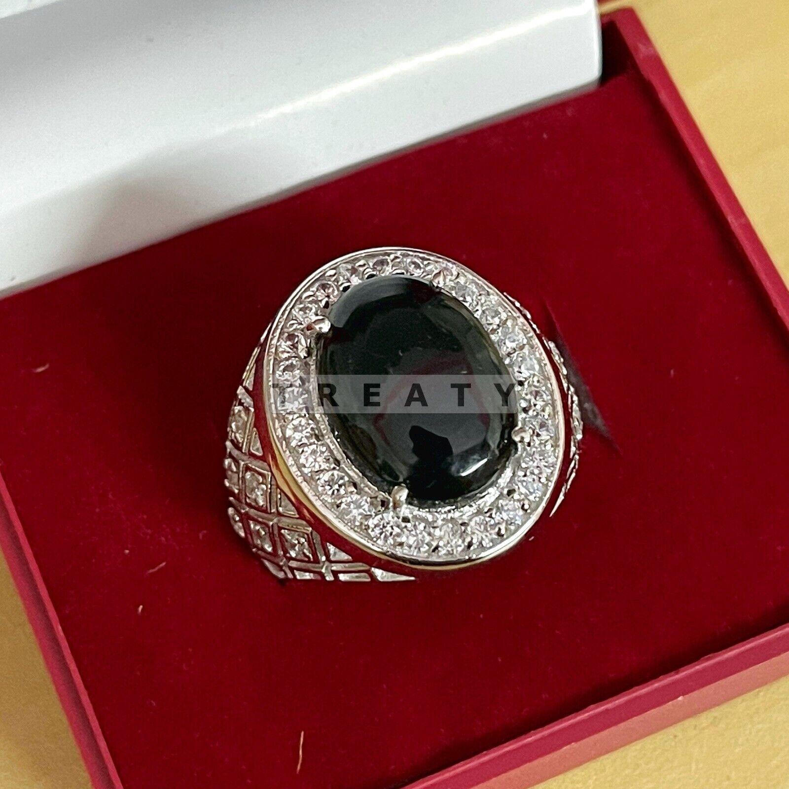 

Black Onyx Oval Cut Gemstone With 925 Sterling Silver Ring For Men s #173 JL375723546864 4-16 US