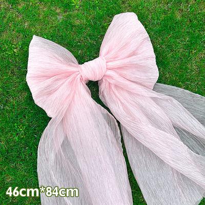 Large Pink Ribbon Bowknot Decoration Princess Girl Birthday Party Wedding Baby Shower Arch Cover Room Hanging Decor Bowknot