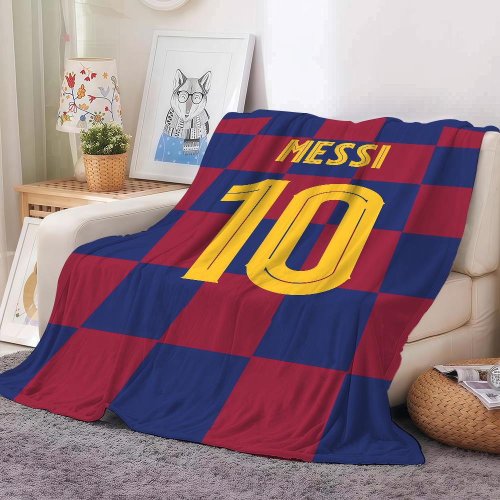 Football Player L-lionel M-messi Blanket Warm And Soft Suitable For Bedroom Living Room Sofa Bed Office Travel Camping