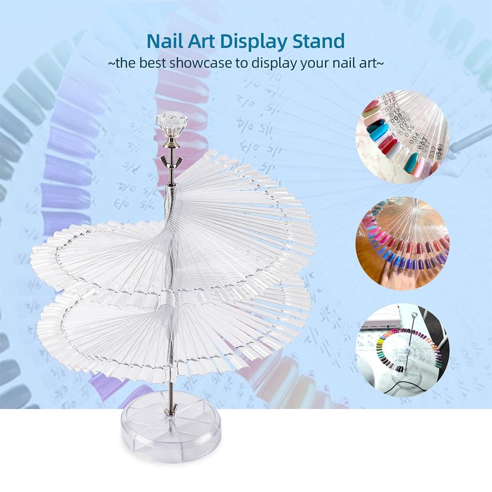 120 Colors Nail Tips Display Stand DIY Nail Art Showing Shelf Gel Nail Polish Color Card Spiral Display Stand Shelf Rotating Tip