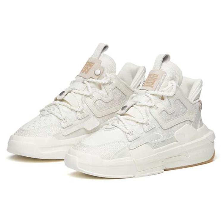 Anta Textile, Synthetic Leather Comfortable Slip Resistant Cushioning Abrasion Resistant Lightweight Mid Top 122138082S-1