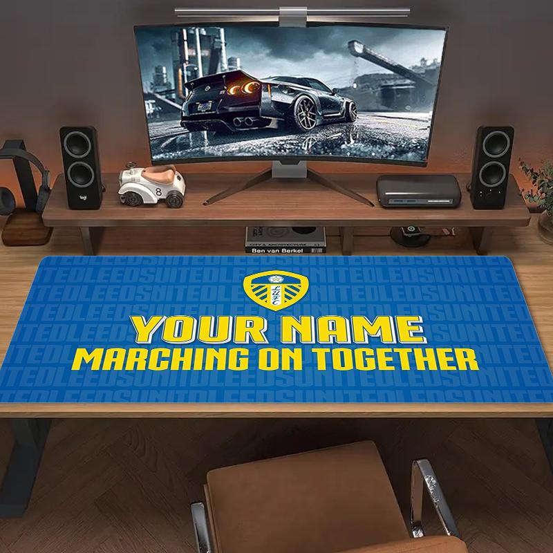 Custom Name Leeds United Mouse Pad Large Gaming Table Cushion Non-slip Laptop Tablet Big Mousepad XXL Mat Mini PC Playmat With Lock edge_XIA