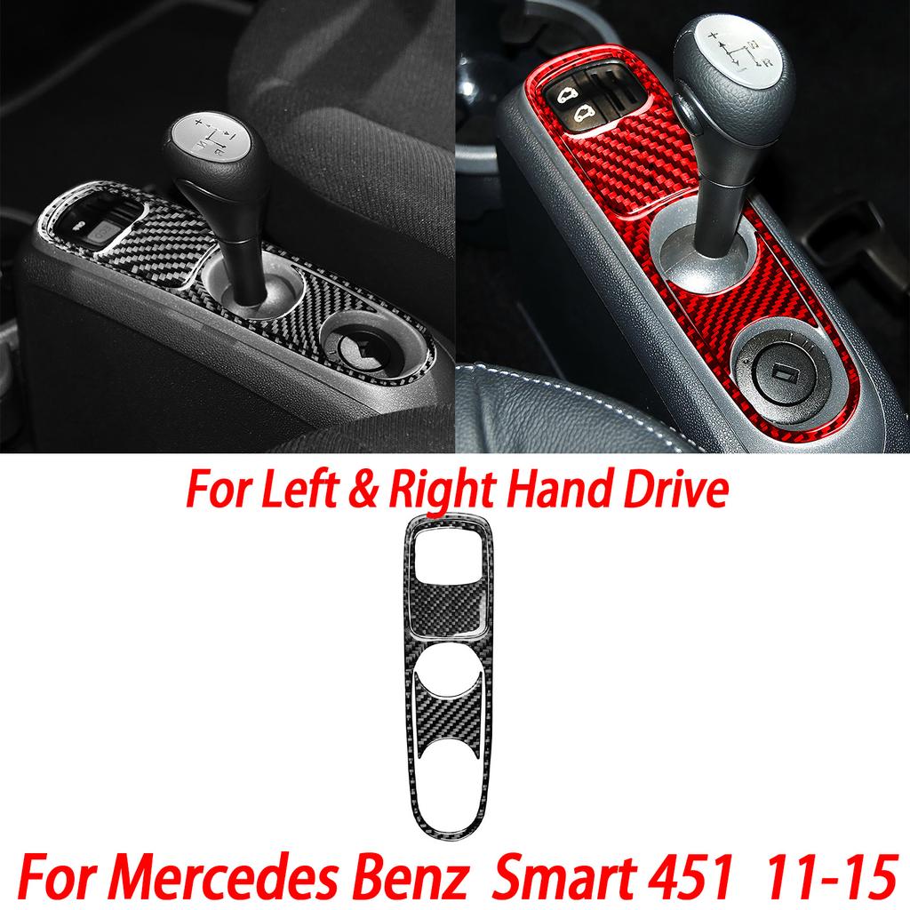 For Benz Smart W451 Fortwo 2011-2015 Carbon Fiber Copilot Storage Box Handle Center CD Gear Shift Panel Interior Trim Sticker
