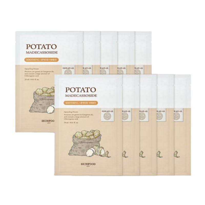 SKINFOOD Potato Madecassoside Calming Sheet Mask 10pcs