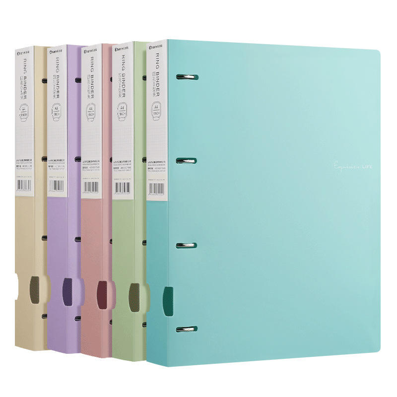 A4 4 Hole Ring Binder for School Home Office Document Exam Paper Organization Multi functional Stationery Storage Ring Binder