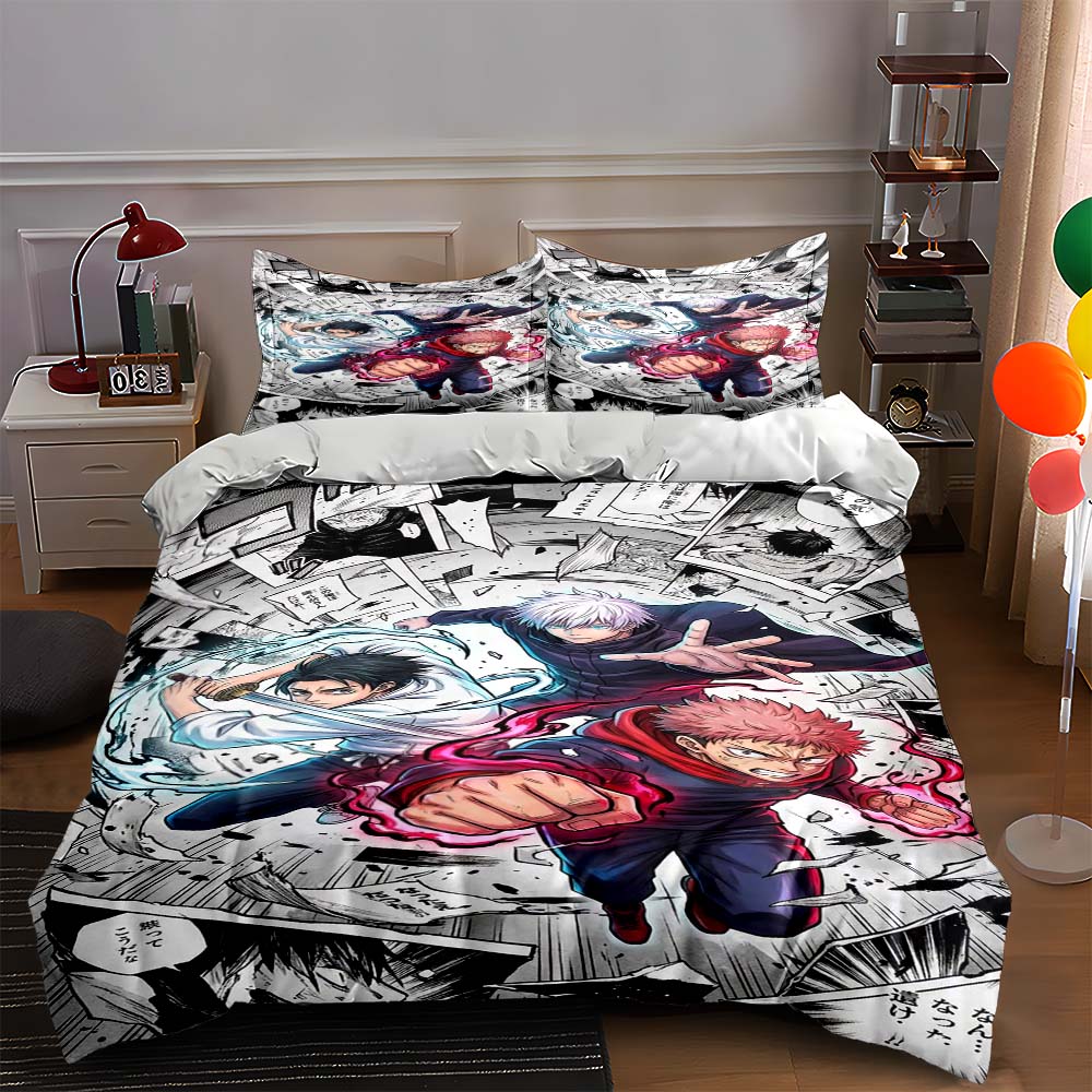 

Anime action scene Bedding Duvet cover sets Duvet covers Pillowcases gifts (1 * Duvet Cover 2 * Pillowcases, without duvet insert) 135x200cm