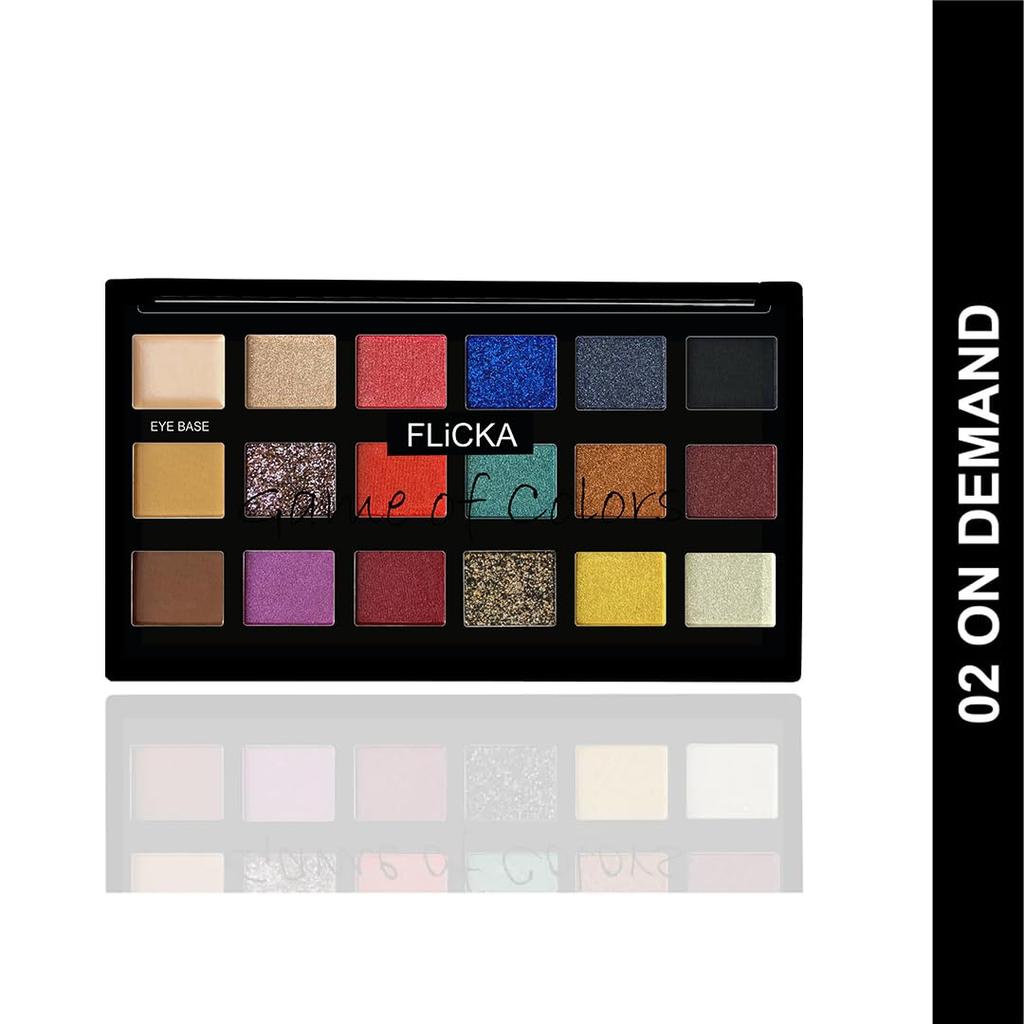 FLiCKA Game Of Colors Makeup Eyeshadow Palette| Matte & Shimmery Finish, Smudge Proof, Crease Proof & Smear Proof| Highly Pigmented & Easy To Blend