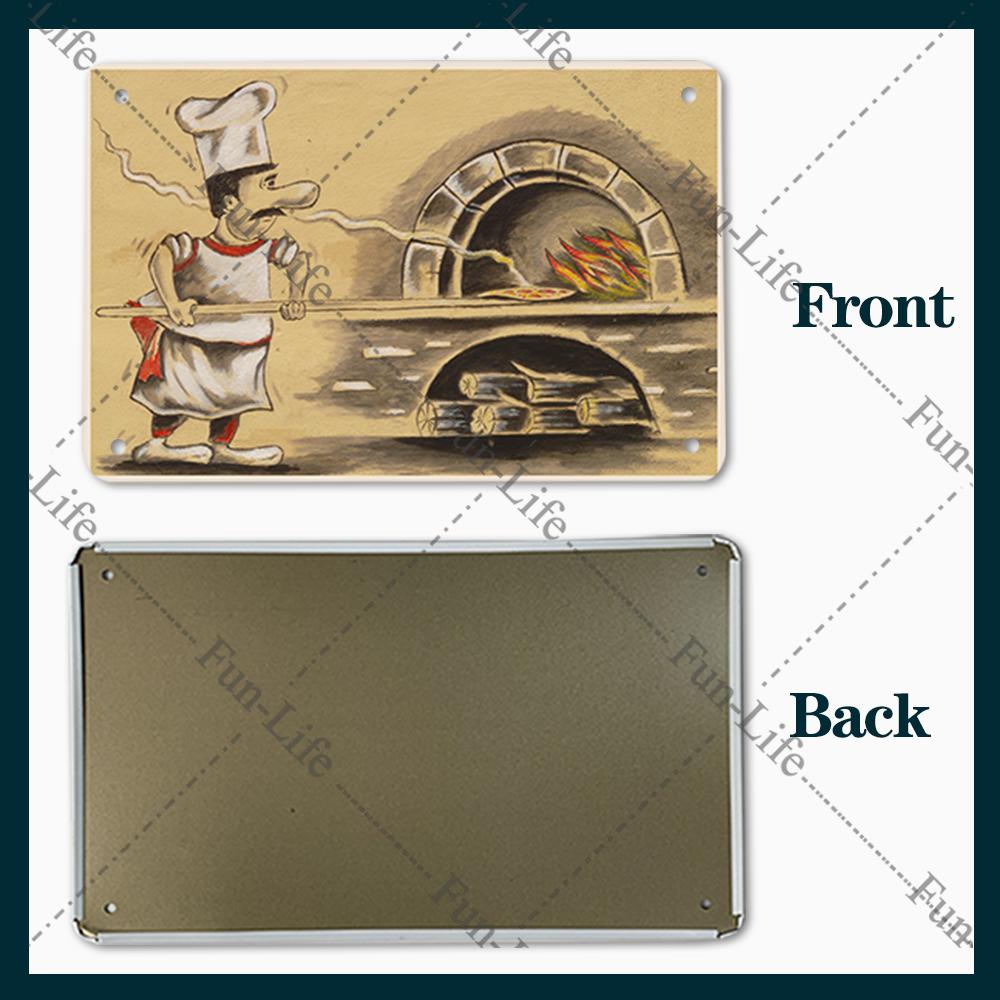 Pizza Dessert Metal Poster Food Tin Sign Plaque Metal Restaurant Vintage Wall Decor for Bar Club Metal Signs 20x30cm