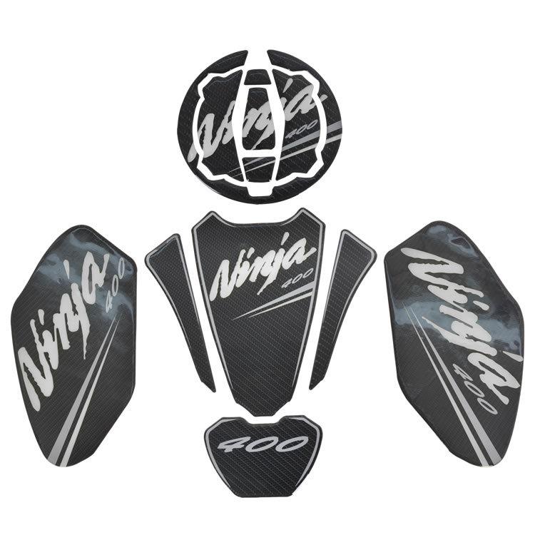 Decalcomanii tip os de pește din fibră de carbon și autocolante pentru rezervorul de combustibil Kawasaki Ninja 400