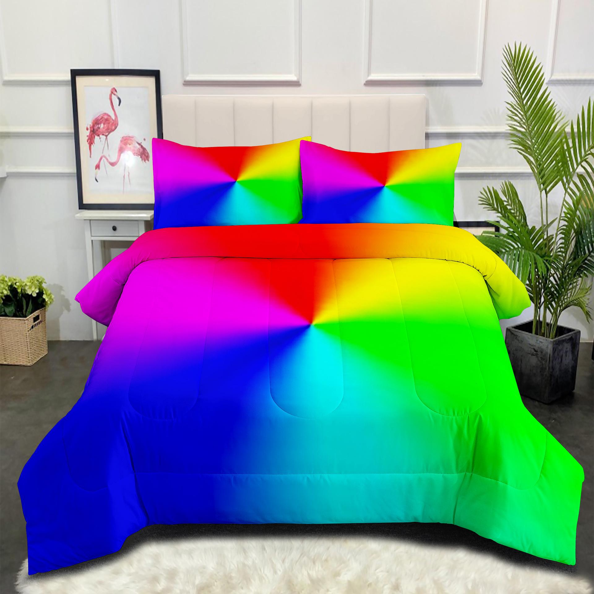 

Rainbow Digital Print Home Textile Set - New Plush Duvet Cover Set with Microfiber Cotton Fill (3-piece) 140*200cm