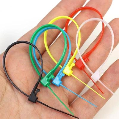 100PCS Nylon Loop Wrap Zip Ttype Cable Tie Wire Bandage Tie Detachable Cable Ties Colored Plastics Reusable Cable Ties