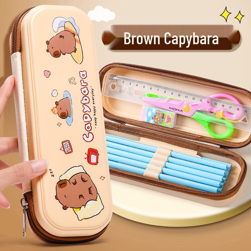 Japanese-Style Canvas Pencil Case: Spacious and Simple for Boys, Junior High, and High School Students