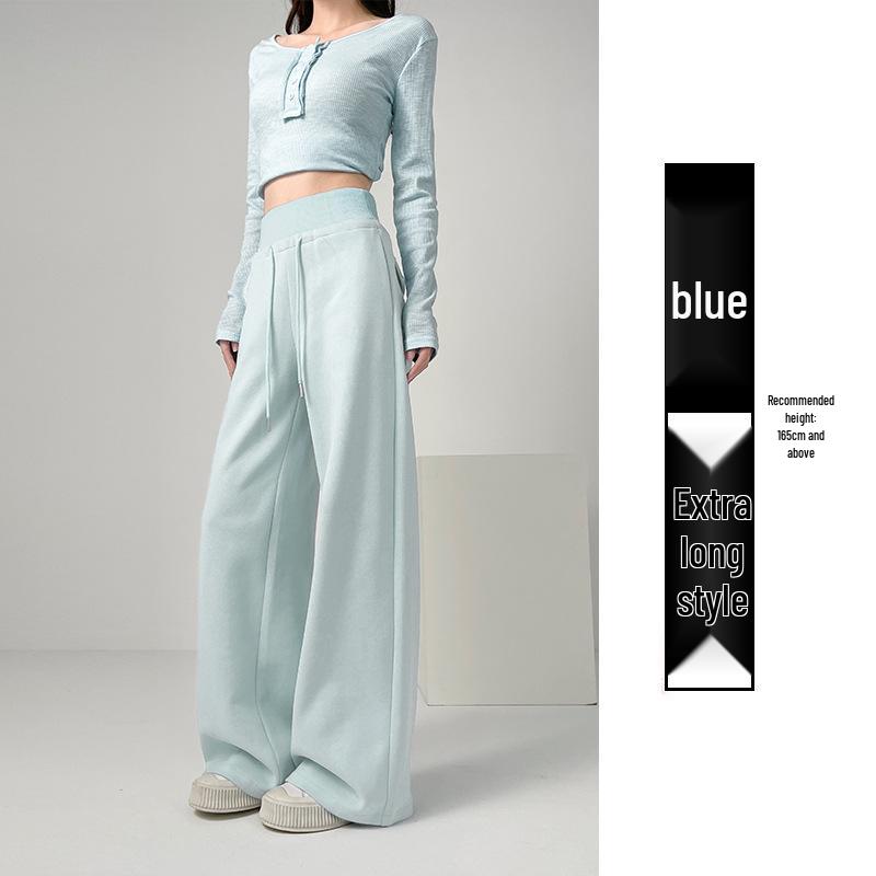 Women's High-Waisted Autumn Casual Cotton Wide-Leg Sweatpants