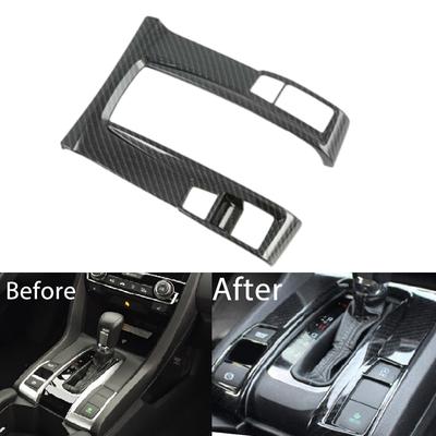 Car Center Console Shift Gear Panel Frame Cover Trim For 2016- Honda Civic 10th Gen Automatic Transmission Only for LHD