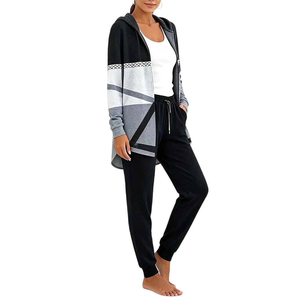 Women's Casual Printed Long Sleeve Sweatshirt and Pants Set Two Piece Outfit