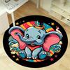 1pc Gift Home Office Outdoor Circular Carpet Elephant Circus Theme Decorative Rug with Top Hat and Stars DesignRD05182