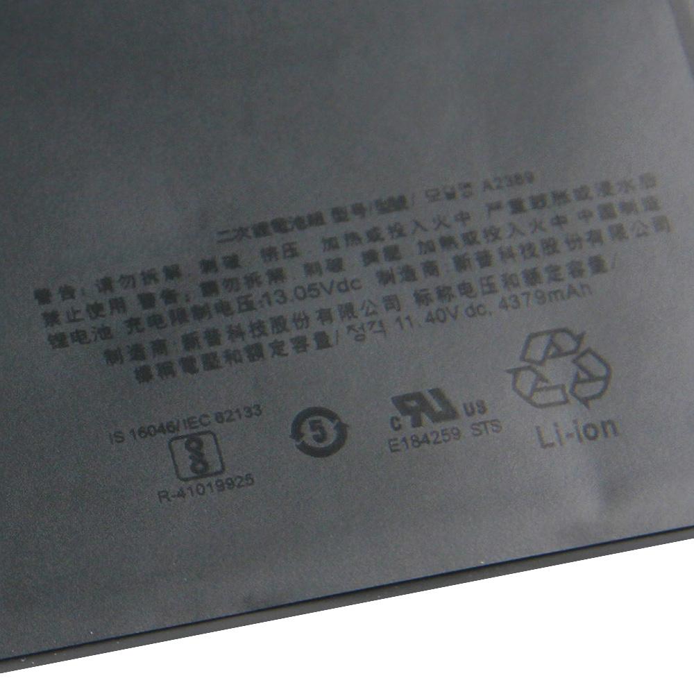 Neue wiederaufladbare Lithiumbatterie A2389 A2337 für Apple Macbook Air 13" A2179 A1965 A1932 2020 M1 Laptop-Akku 4379mAh