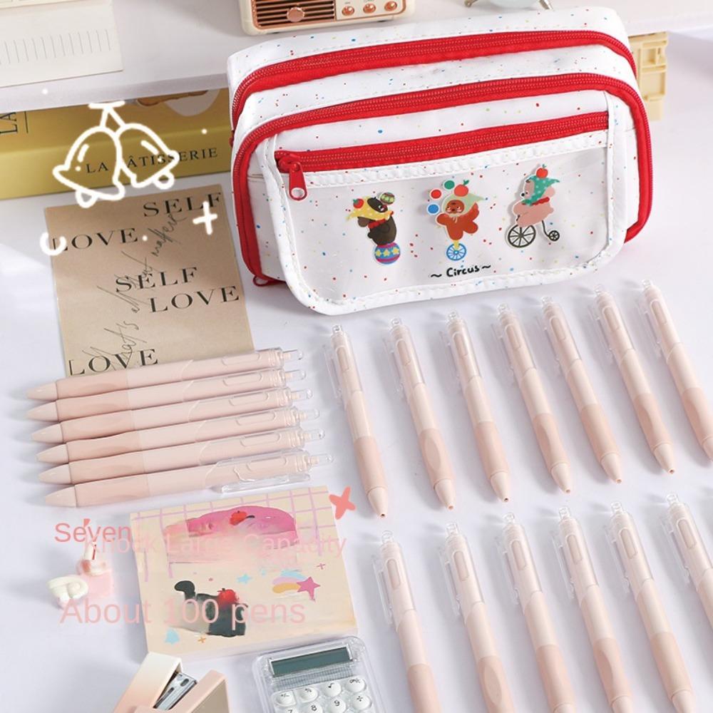 Cosmetics Storage Korean Pencil Bag Animal Bear Dog Makeup Bag Cartoon Pencil Case  Student
