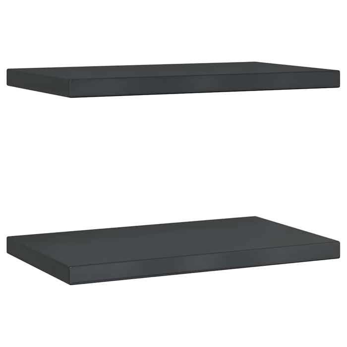 VidaXL Étagères murales 2 pcs 50x30x3 cm noir acier inoxydable, étagère flottante, étagère murale d'exposition, panneau 30294