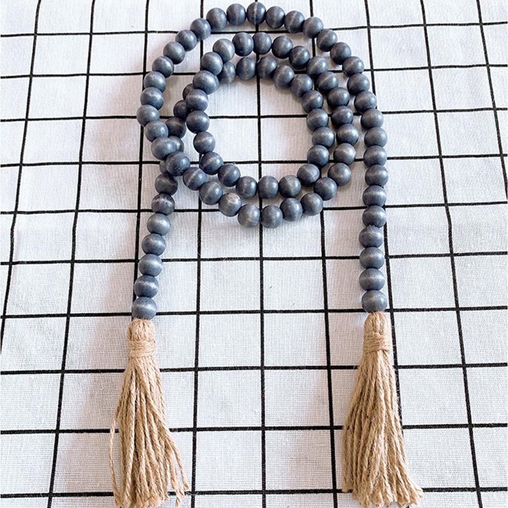 3-piece Wooden Beads Strings Pastoral Color Wooden Beads Tassels String Home Decoration Pendant