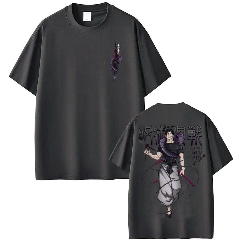 Heta Anime Jujutsu Kaisen Fushiguro Toji Grafiska T-shirts Herr Kvinnor Harajuku Vintage T-shirt Överdimensionerad Bomull Casual Kortärmad