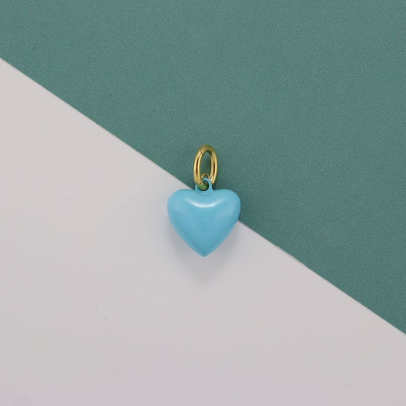 Colorful Hearts American Niche Ra Enamel Heart Moon Pendant Necklace for Women, Versatile and Fashionable