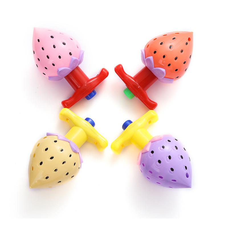 Strawberry Plastic Luminous Gyroscope Set For Kids Outdoor Toys Durable Gift