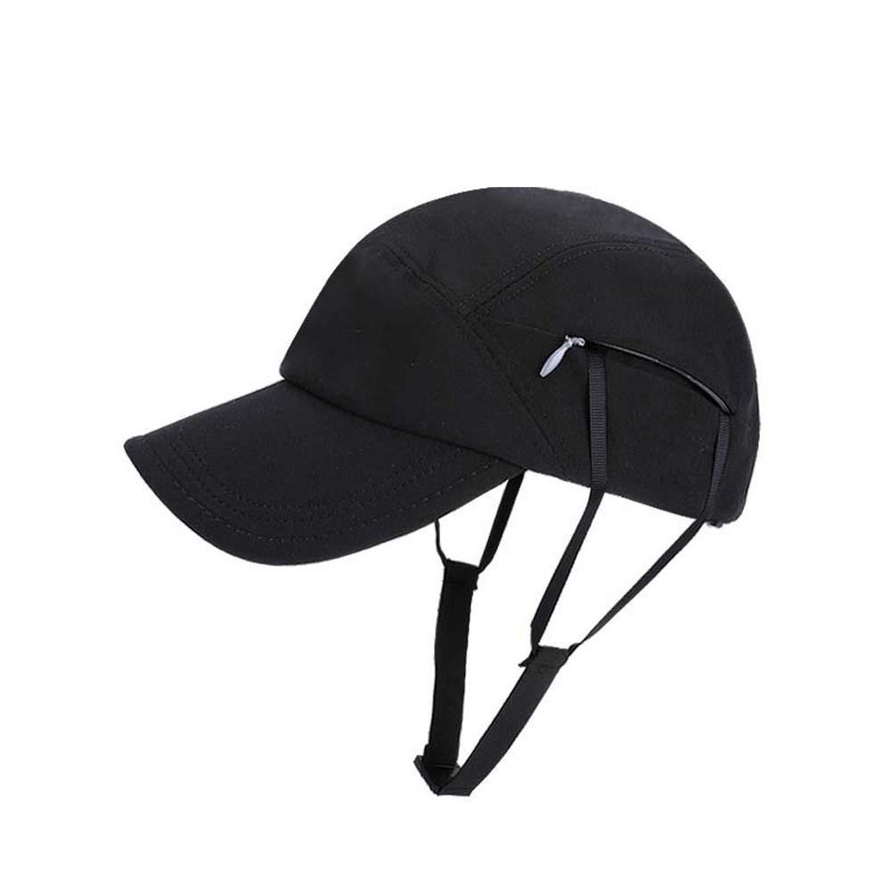Breathable Summer Drawstring Baseball Cap Sunshade Anti-splash Water Windproof Peaked Cap Thin Nylon Sunscreen Equestrian Hat чёрный