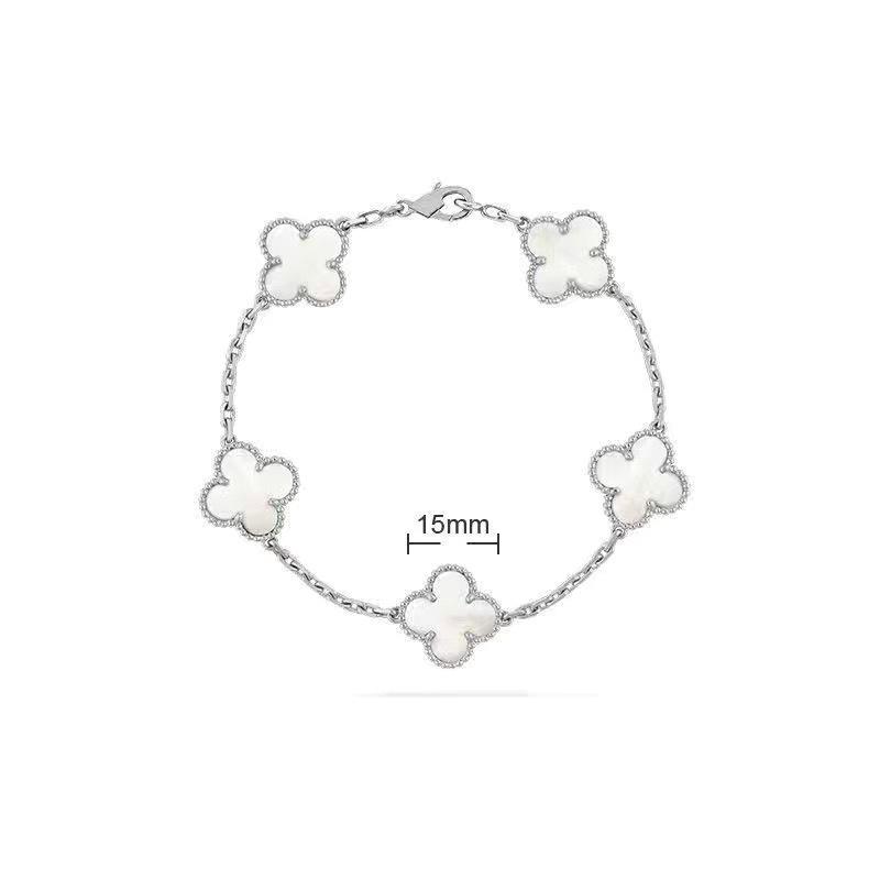 New Arrival Four-leaf Clover Bracelet Natural Mother-of-pearl Agate Accessible Luxury Women's Bracelet