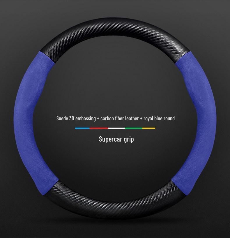 Protiskluzový kožený potah volantu z uhlíkových vláken pro Toyota Prado