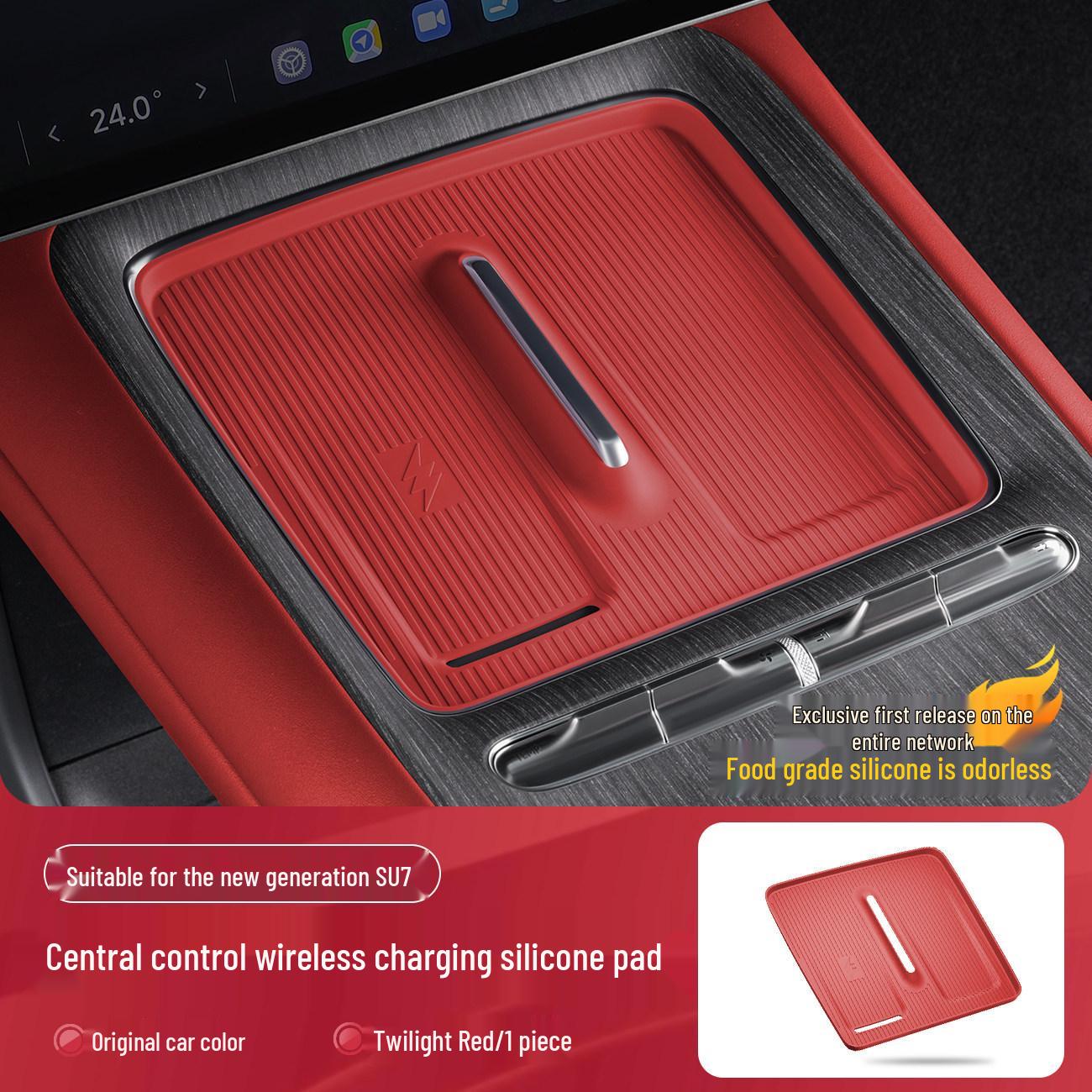 New Gen Non-slip Silicone Pad for Xiaomi SU7/YU7 Wireless Charging Console Cup Holder
