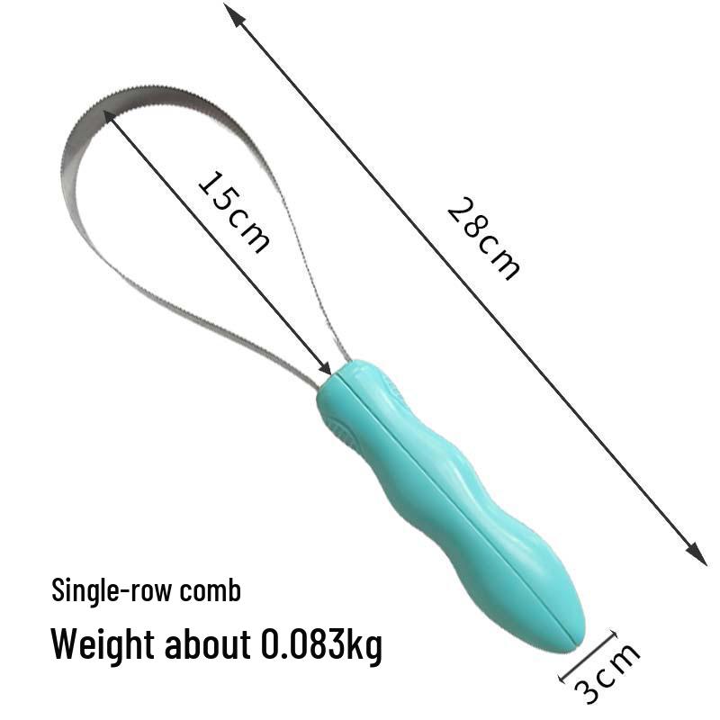 Stainless Steel Multi-Animal Grooming Comb: Hair Serrated Sweat Scraper & Itch Relief Rake for Cows, Sheep, and Horses