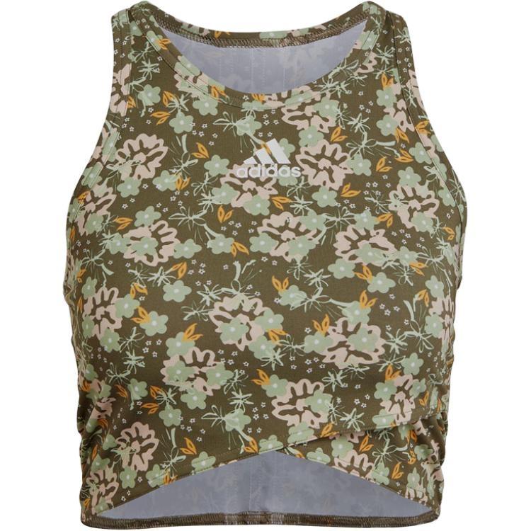 (WMNS) adidas Grow Positivity Cropped Flowers Training Tank Top Asia Sizing Green Women s HR4658 S