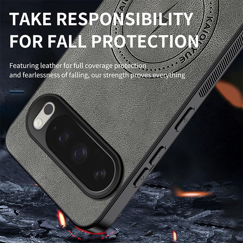 Sheepskin Vintage Magnetic Leather Soft Case For Google Pixel 6 7 7A 8 9 10 Pixel 10 Pro XL Silicone Bumper Matte Phone Cover
