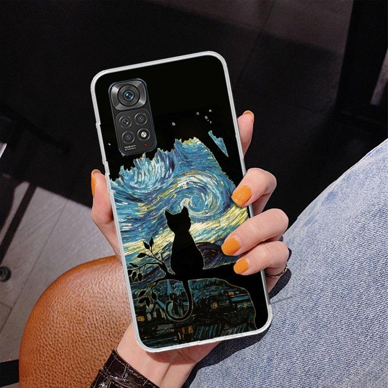 Black Cat Cartoon Cute Phone Case For Xiaomi Redmi Note 15 14 13 12S 12 11 Pro Plus 14S 11S 11E 10 10S 11T 5G Personalized Cover