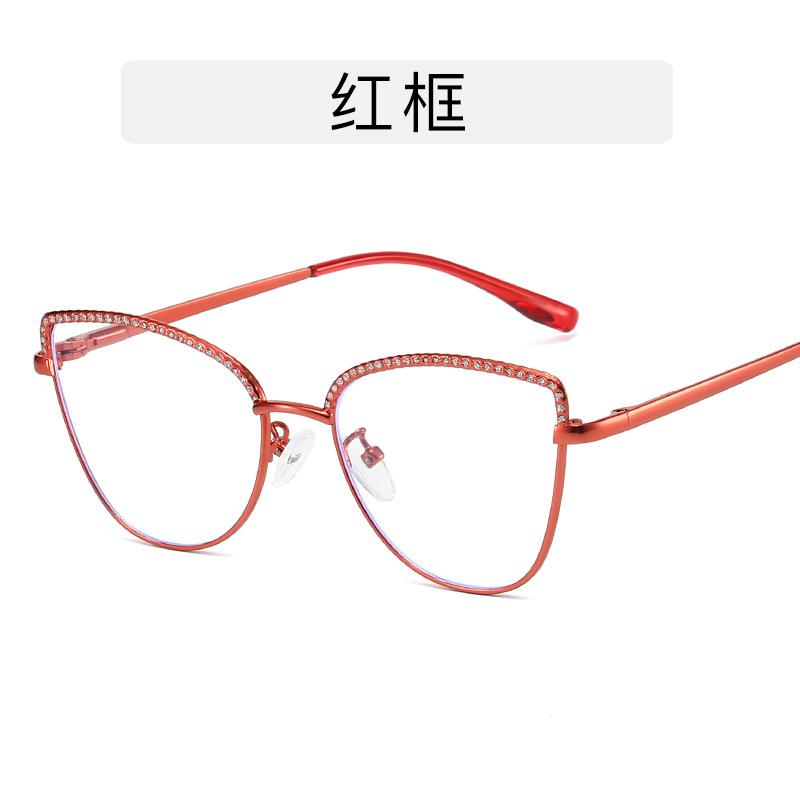 Rhinestone Decoration Women Eyeglasses Cat Eye Shape Anti Blue Light Glasses Frame High Quality Eyeglass Frames for Women