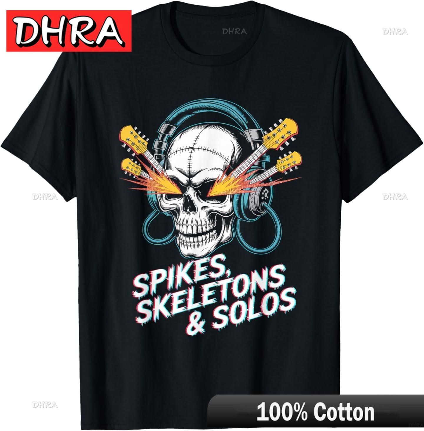 Spikes Skeletons Solos Punk Rock Music TShirt Aesthetic Clothing Tops for Anniversary Gift TShirt Unisex Netherlands Youth S