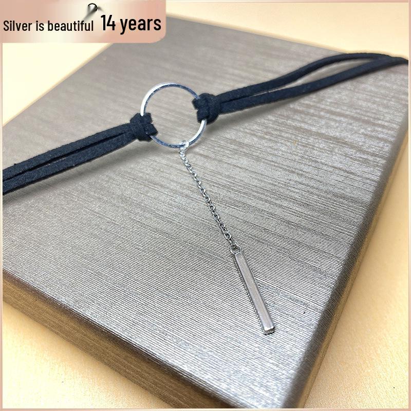 Sterling Silver Circle Choker Necklace for Women - Fashionable Collar Jewelry Accessories