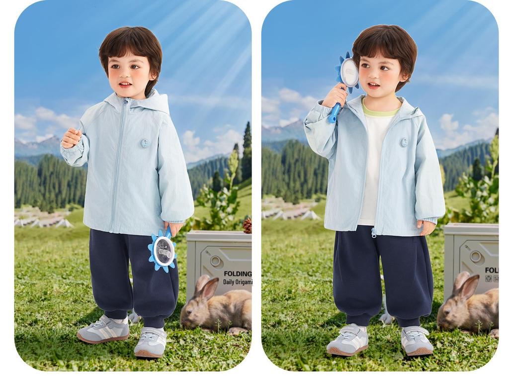 Kaka Panda Kids' Waterproof Spring Jacket - Unisex Baby/Toddler Casual Top for Spring/Autumn