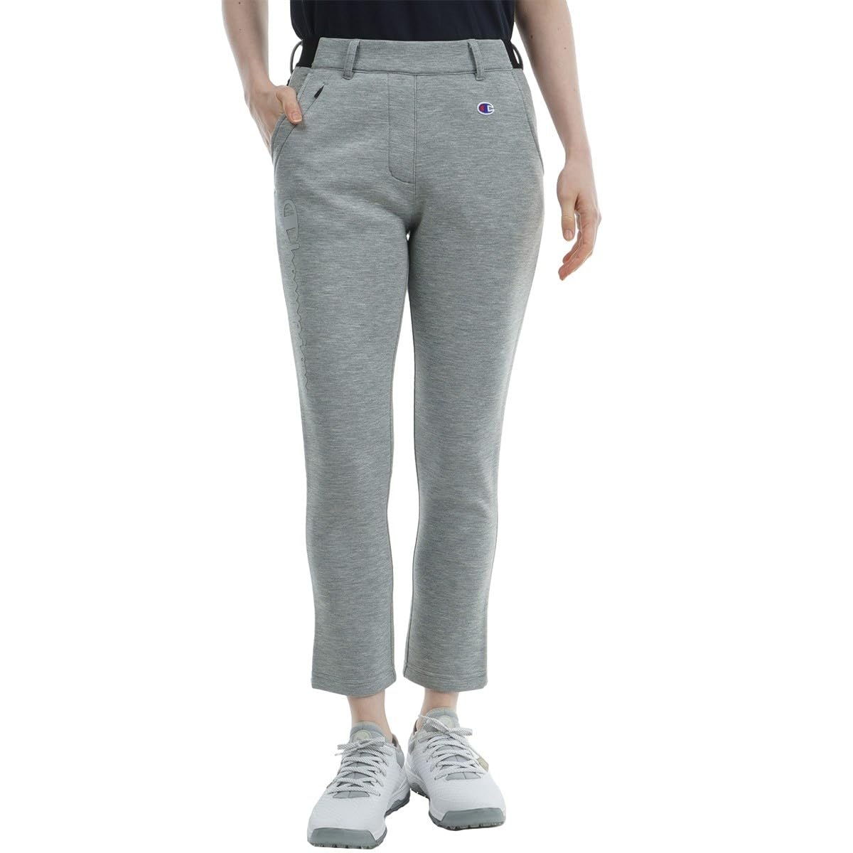 

Champion Techweave 3LS Script Oxford Women s Sweatpants, Water-Repellent, Logo, Gray, CW-ZG201