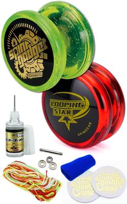 Beginner's Yo-Yo Set: Spin Gear Spin Gadget & Looping Star (Yellow & Red)