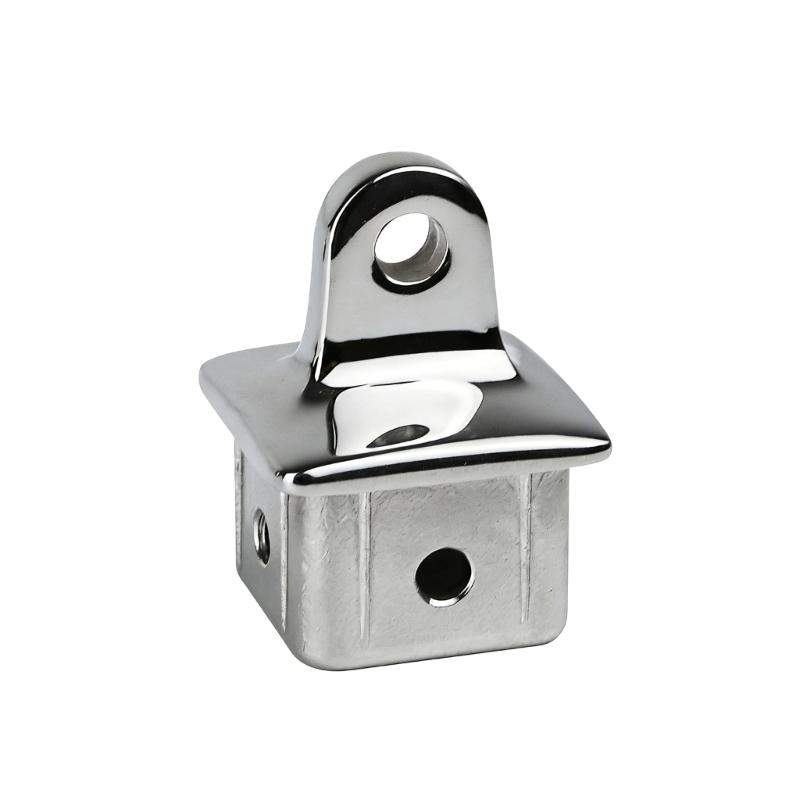 28/32mm Edelstahl Boots-Schiebekappe Quadratrohr Oberes Auge Endkappe Marine Bimini Beschlag für Markise Einfache Montage