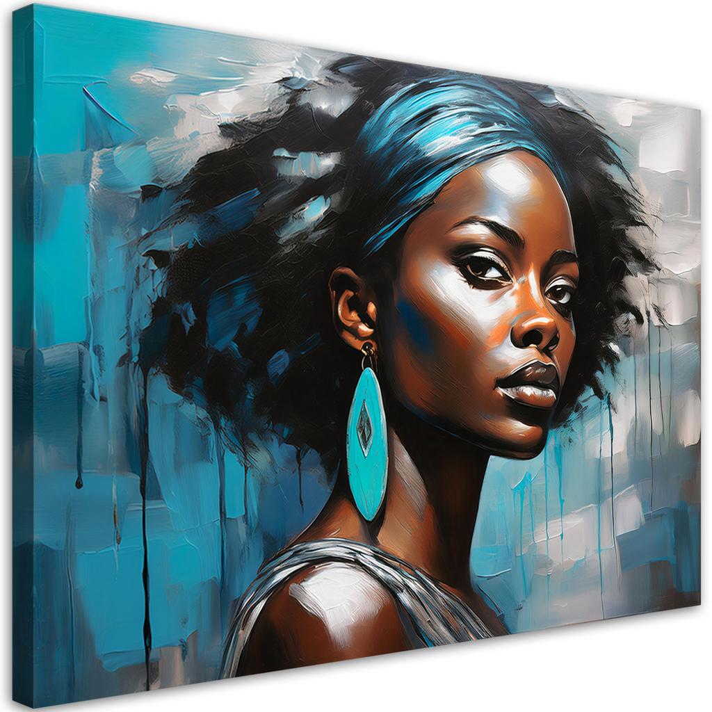 Canvas print, Woman Glamour Blue